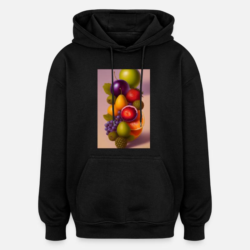 Fruit - Sweat à capuche oversize unisexe - noir