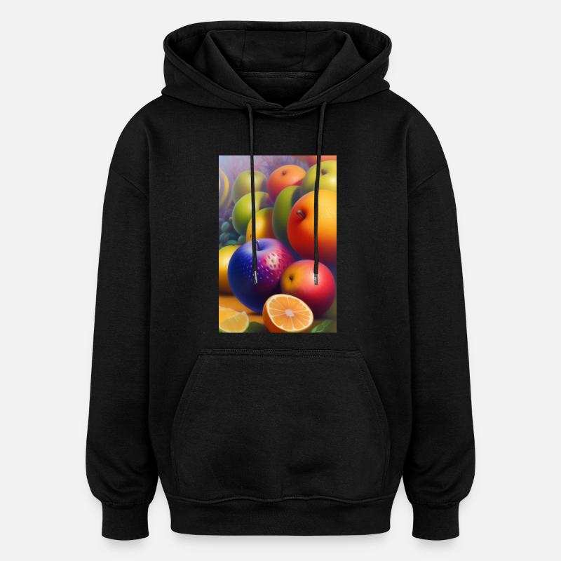 Fruit - Sweat à capuche oversize unisexe - noir