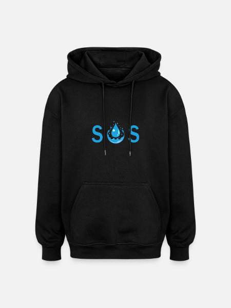 S.O.S - Oversized Unisex Hoodie - black