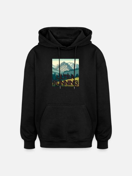 Ultra Running - Oversized Unisex Hoodie - black