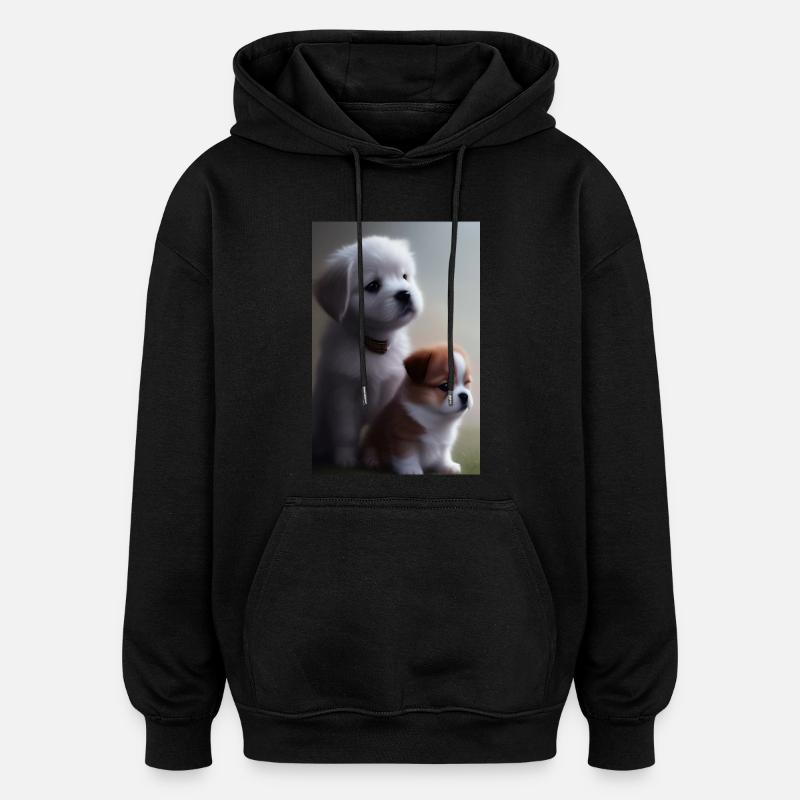 Bébé chien - Sweat à capuche oversize unisexe - noir