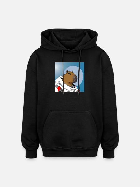 Capy astronaut - Oversized Unisex Hoodie - black