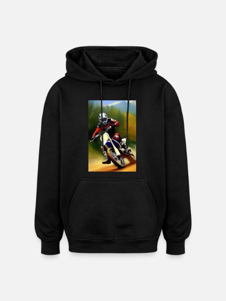 Motocross Riding - Oversized Unisex Hoodie - black