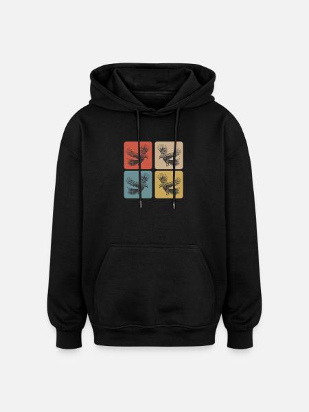 Raven Design - Oversized Unisex Hoodie - black