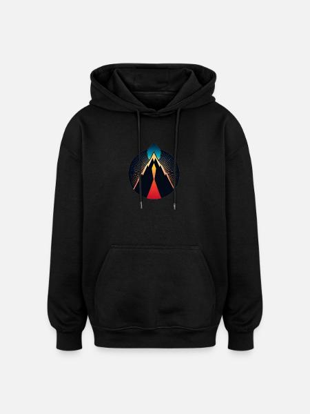 Vulkan Logo - Oversized Unisex Hoodie - Schwarz