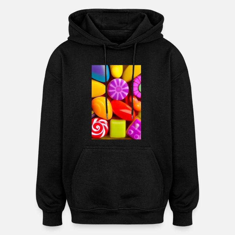 Bonbons - Sweat à capuche oversize unisexe - noir