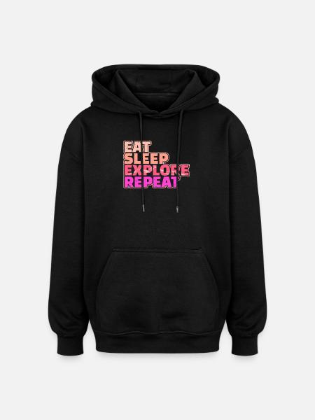Mountaineering Hiker Hike Hiking Statement - Oversized Unisex Hoodie - black