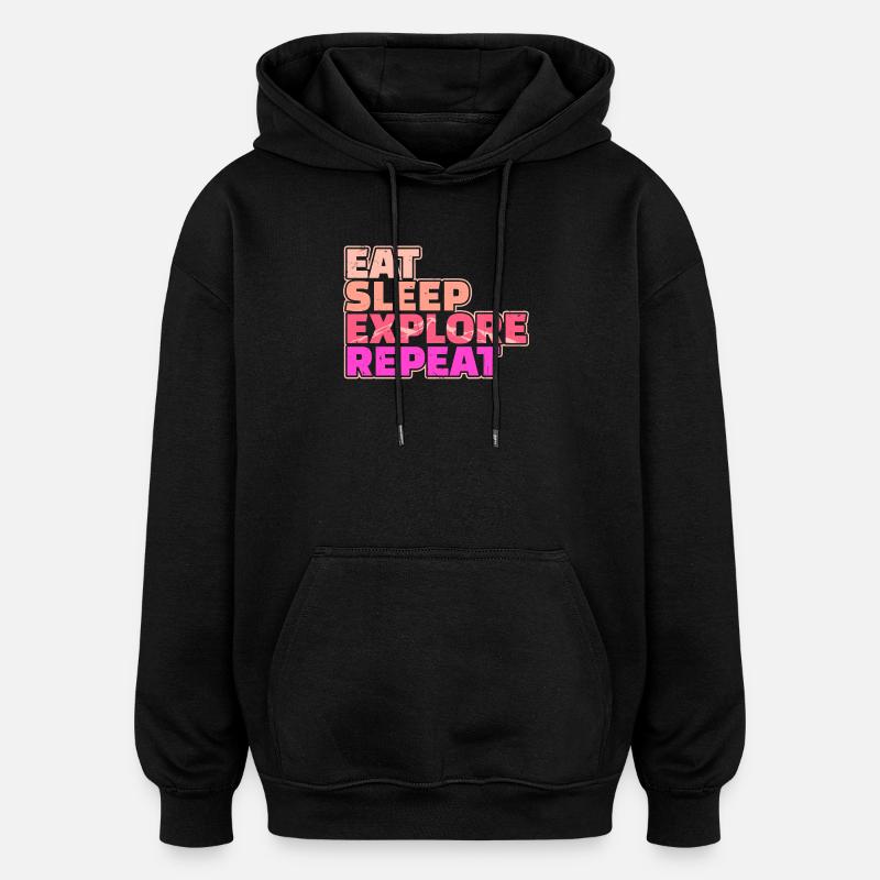 Bergsteigen Wanderer Wanderung Wandern Statement - Oversized Unisex Hoodie - Schwarz