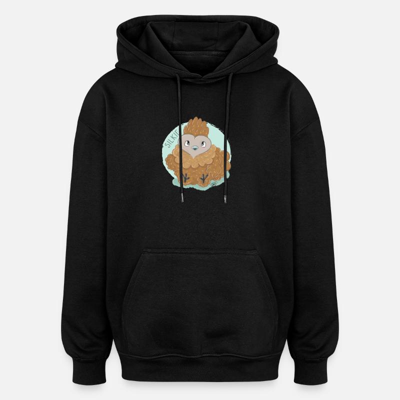 Silk Chicken Dumplings - Oversized Unisex Hoodie - black