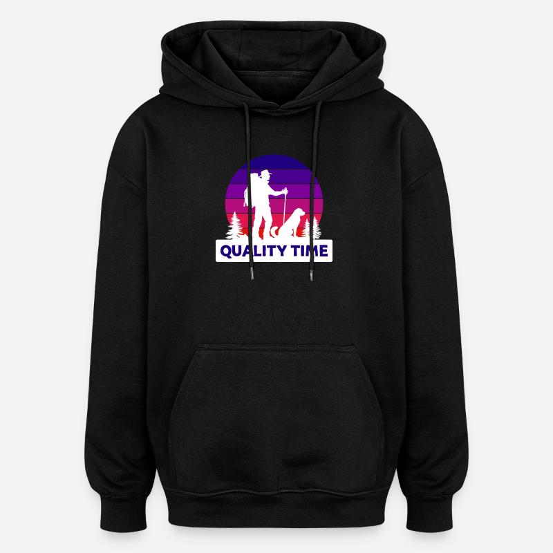 Hikers Hiking Statement Tours Mountaineering - Oversized Unisex Hoodie - black