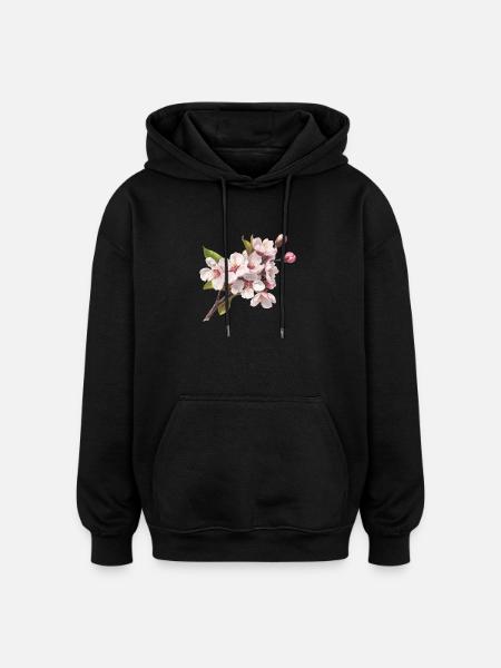 Pastel cherry blossoms - Oversized Unisex Hoodie - black
