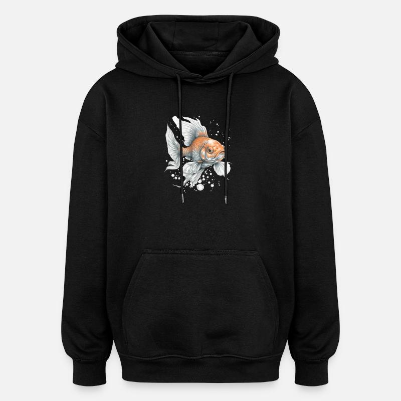 Goldfisch im Wasserblitz - Oversized Unisex Hoodie - Schwarz