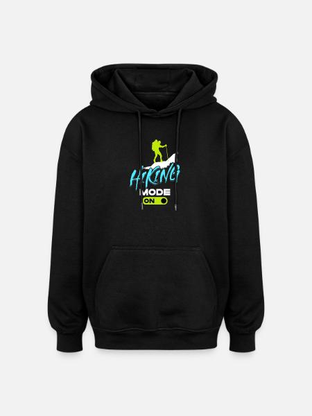 Glacier Hiking Hikers Mountains Statement Tours - Oversized Unisex Hoodie - black
