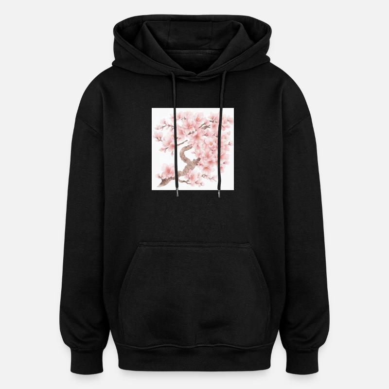 Japanischer Kirschbaum Blüten - Oversized Unisex Hoodie - Schwarz