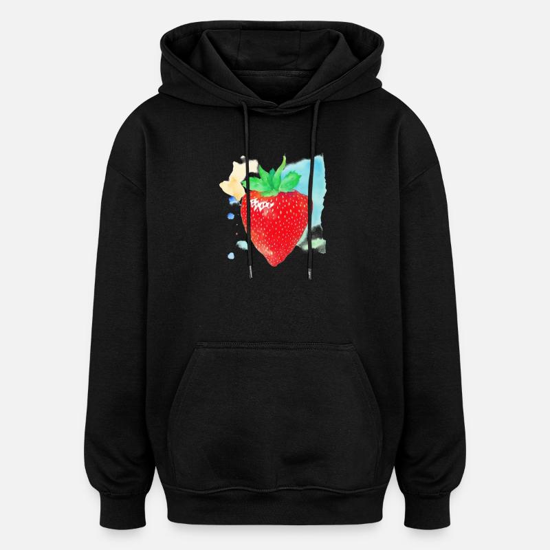 Fraise - Sweat à capuche oversize unisexe - noir