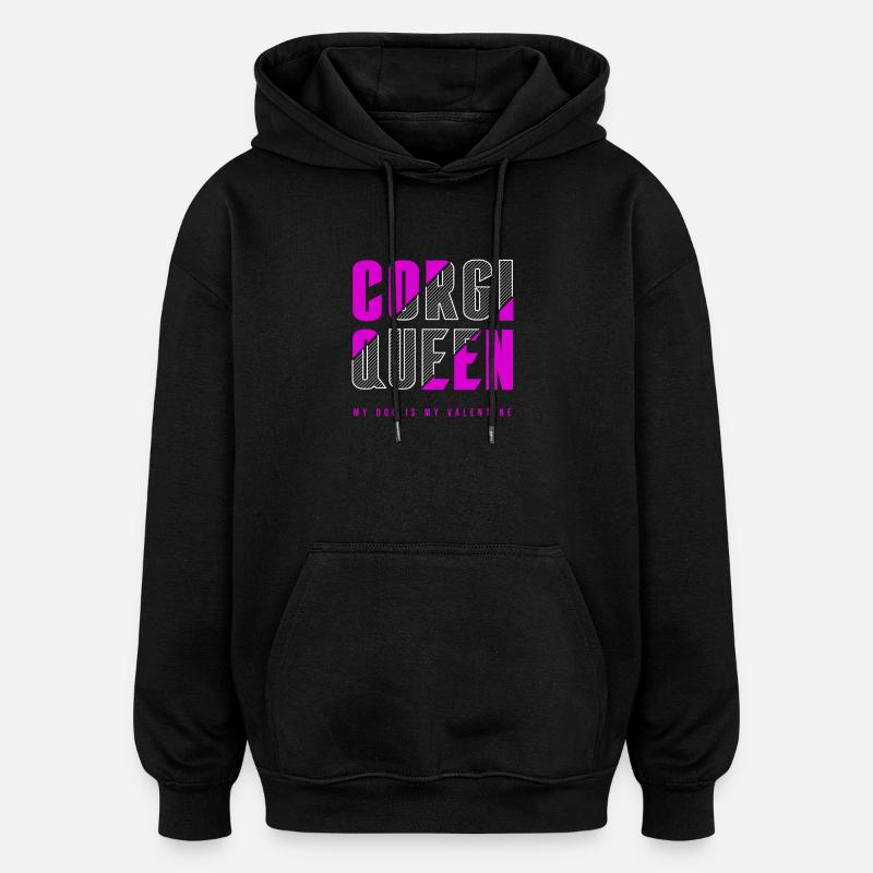 Corgi Königin - Oversized Unisex Hoodie - Schwarz