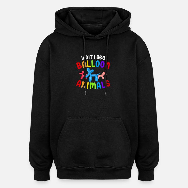 Ballon Twisting Design - Oversized Unisex Hoodie - Schwarz