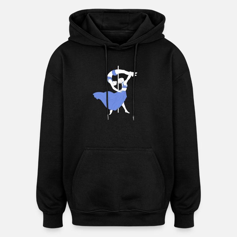 Poletanz Blau-Impression - Oversized Unisex Hoodie - Schwarz