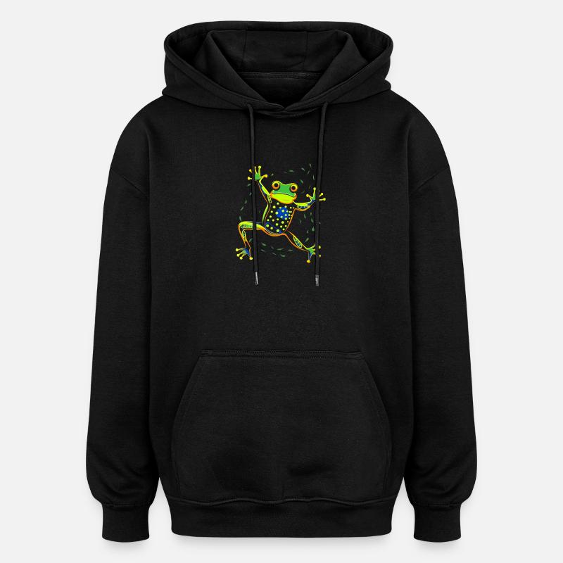Dancing frog - Oversized Unisex Hoodie - Schwarz