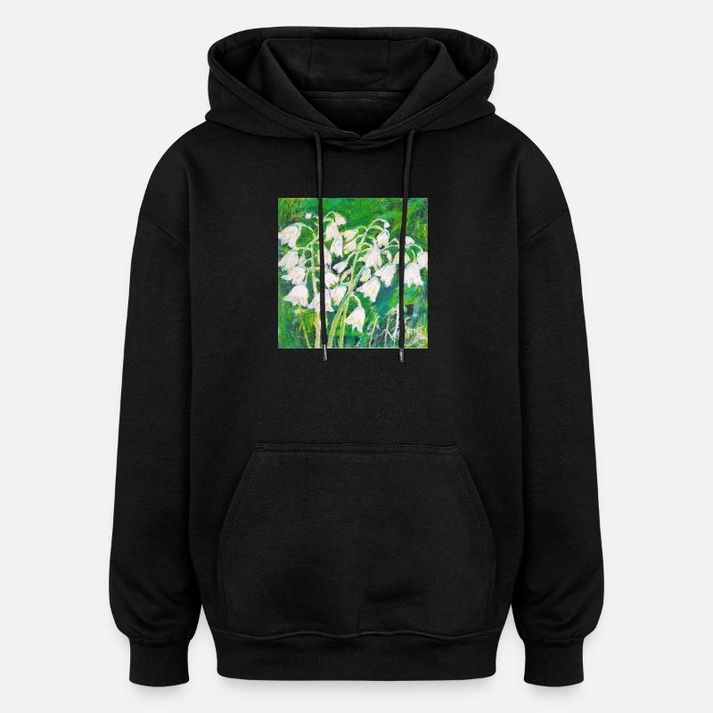 Muguet de style impressionniste - Sweat à capuche oversize unisexe - noir