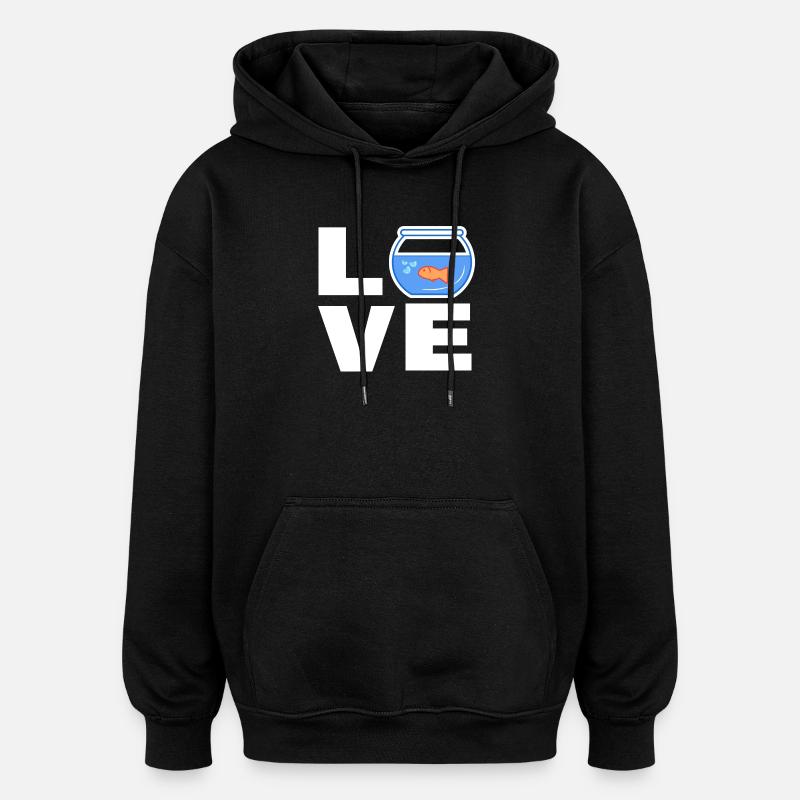 Haustiere Goldfisch Spruch Kuscheltier Aquarium - Oversized Unisex Hoodie - Schwarz