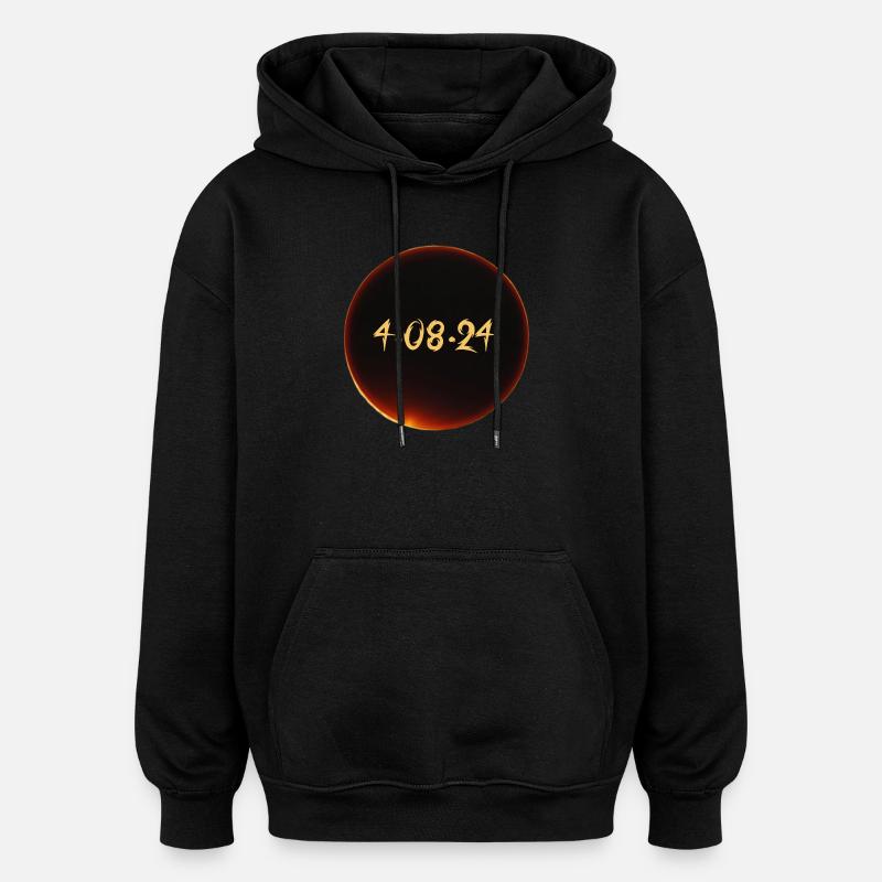 Eclipse de Soleil 2024 - Sweat à capuche oversize unisexe - noir