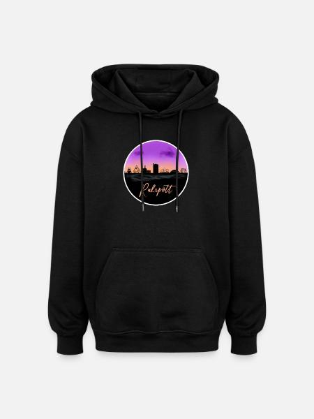 Ruhrpott Fineline Skyline - Oversized Unisex Hoodie - Schwarz
