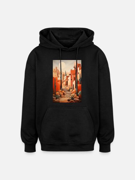 Wüstenlandschaft, Wüstendorf - Oversized Unisex Hoodie - Schwarz