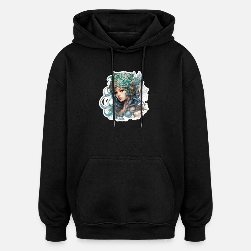 Wunderschöne Waldelfe Fantasy RPG Shirt - Oversized Unisex Hoodie - Schwarz
