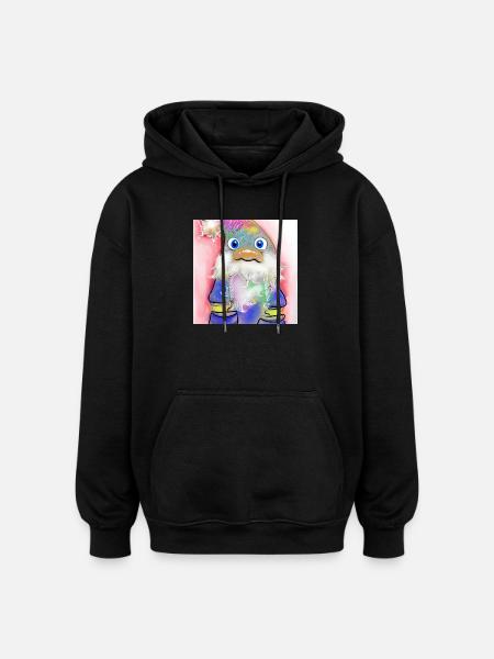 Bunter Weihnachtsmann mit Farbverlauf - Oversized Unisex Hoodie - Schwarz