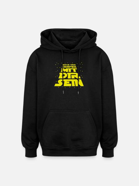 Wanderer Statement Camping Campen Urlaub Campen - Oversized Unisex Hoodie - Schwarz