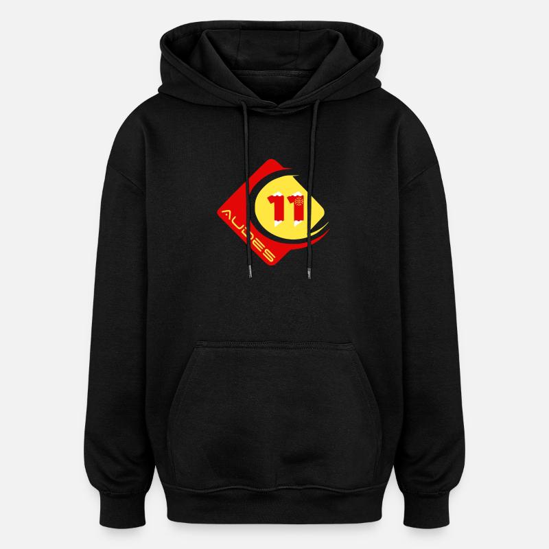 Audes - Sweat à capuche oversize unisexe - noir