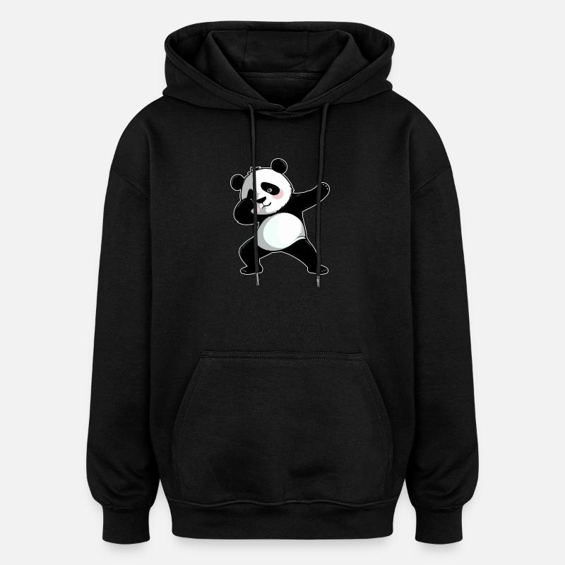 Dabbing Panda - Sweat à capuche oversize unisexe - noir