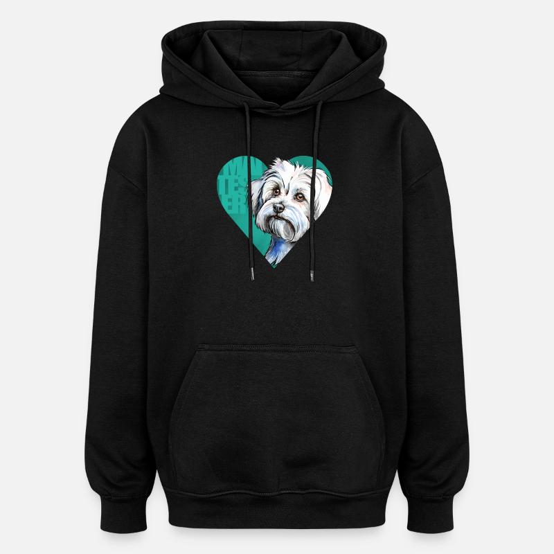 Malteser Portrait - Oversized Unisex Hoodie - Schwarz