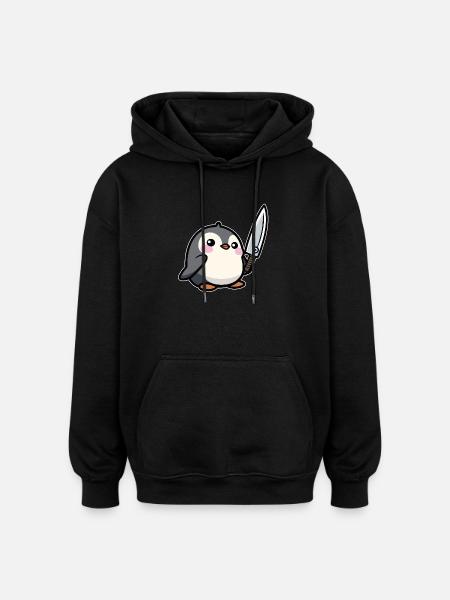 Funny Penguin - Oversized Unisex Hoodie - black