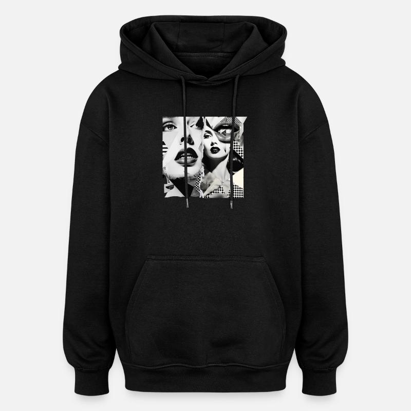 Bildfragmente Design - Oversized Unisex Hoodie - Schwarz