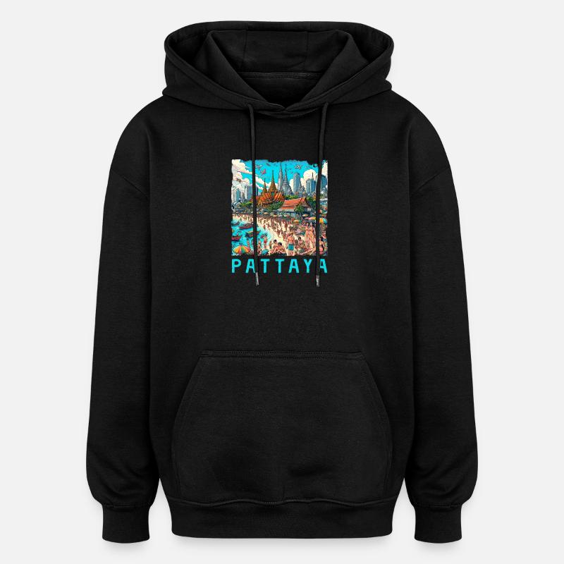 Pattaya Thailand Strand Design - Oversized Unisex Hoodie - Schwarz