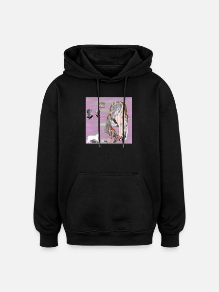Chaise de Reflections Glitched - Sweat à capuche oversize unisexe - noir