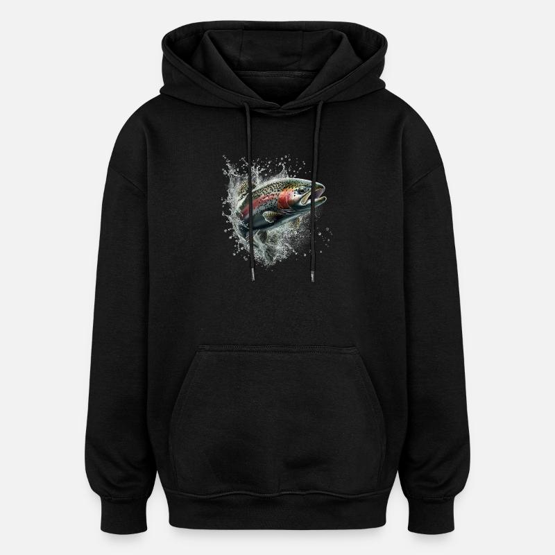 Forelle - Oversized Unisex Hoodie - Schwarz