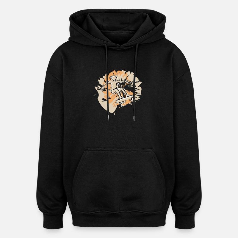 Style de skateboard - Sweat à capuche oversize unisexe - noir