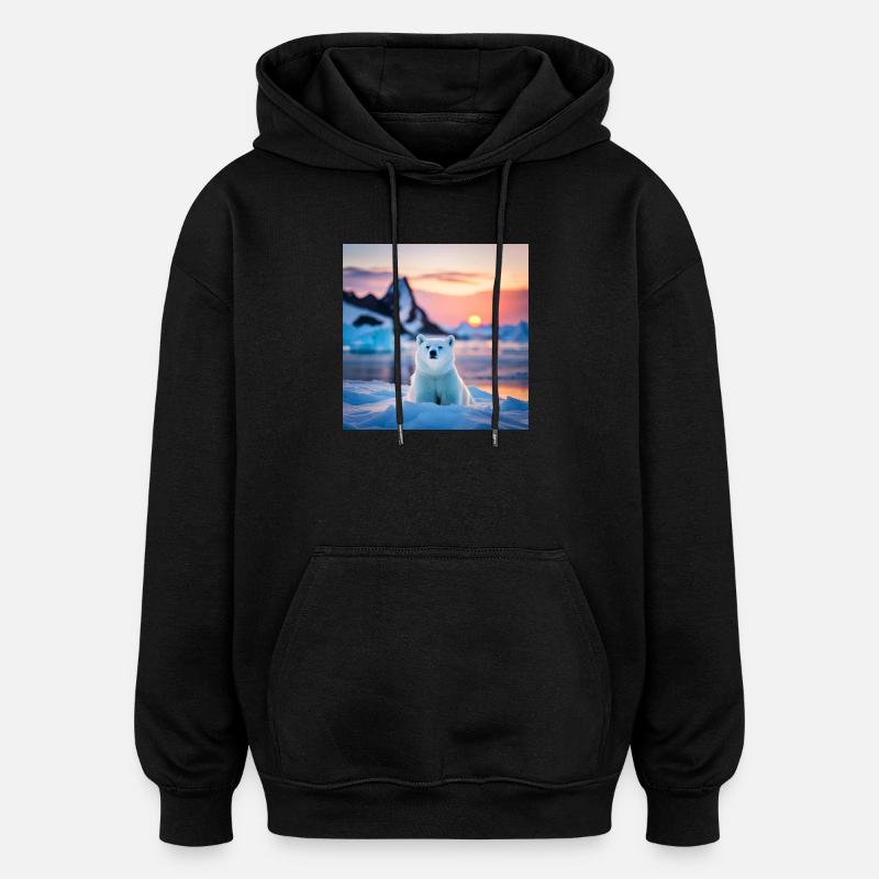 Puuh auf der Eisscholle - Oversized Unisex Hoodie - Schwarz