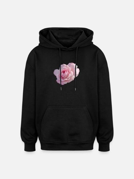 Rose Pink - Oversized Unisex Hoodie - Schwarz