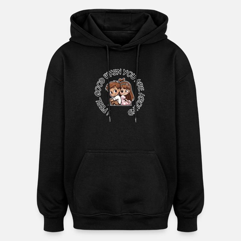Cuddle Duo Couple Love - Oversized Unisex Hoodie - black
