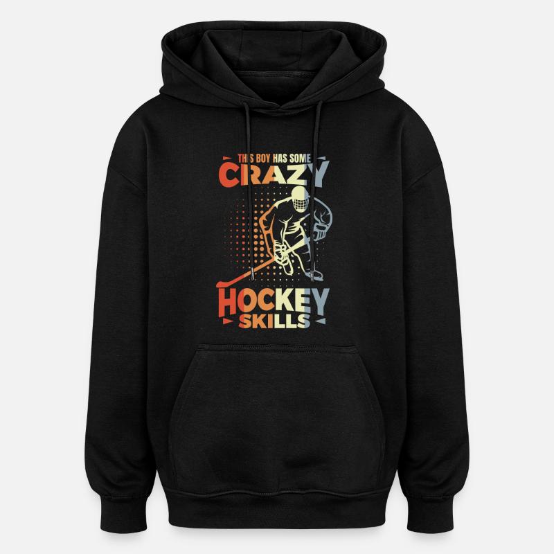 Kleiner Eishockeyspieler - Oversized Unisex Hoodie - Schwarz