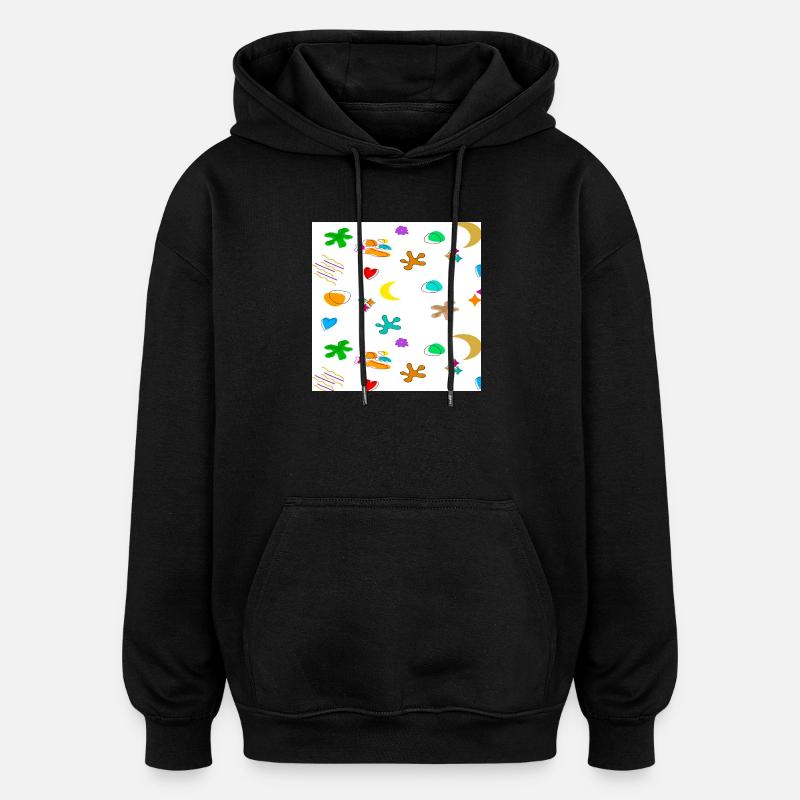 Muster1 - Oversized Unisex Hoodie - Schwarz