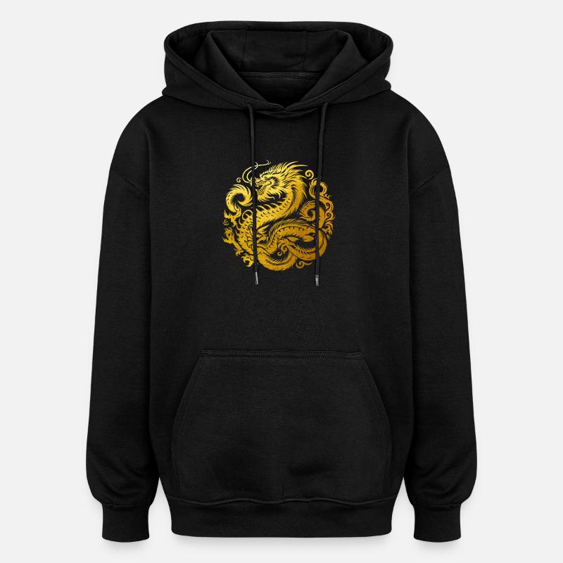 Chinesisches Drachen-Tattoo - Oversized Unisex Hoodie - Schwarz