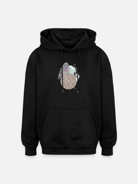 Veganuary 2024 Stadttaube - Oversized Unisex Hoodie - Schwarz