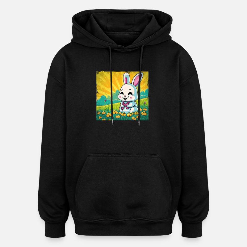 Bunny comic style funny - Oversized Unisex Hoodie - black