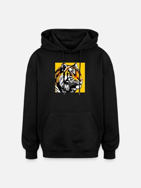 Tiger Pop Art - Oversized Unisex Hoodie - black