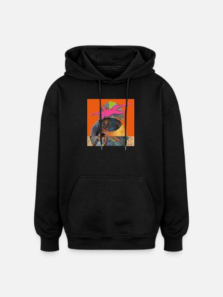 RÊVE - Sweat à capuche oversize unisexe - noir